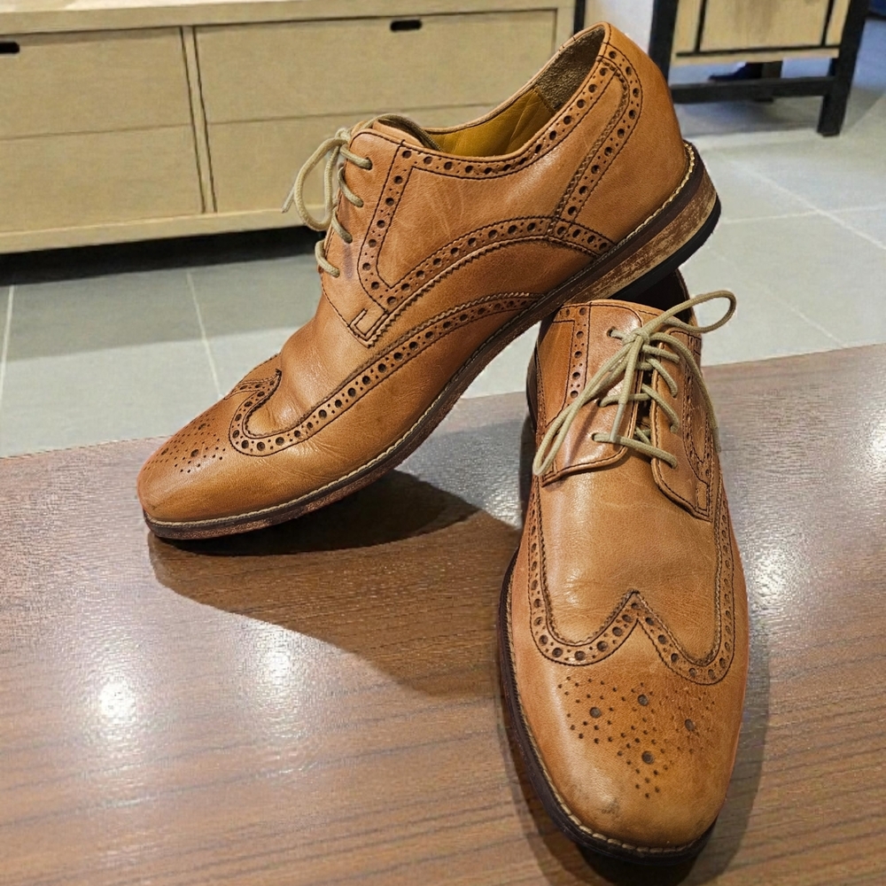 Men's Cole Haan Brown Brogue Oxfords Sz 10